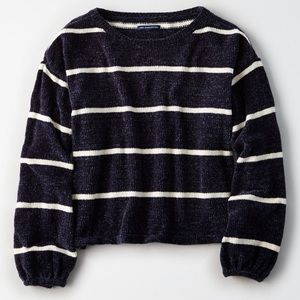 American Eagle Striped Chenille Sweater